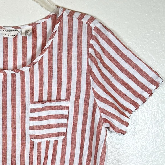 Christian Siriano Striped Linen Top - Picture 4 of 8